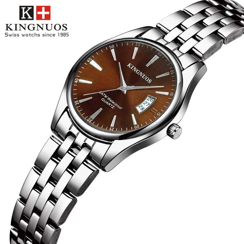 Womens Wristwatch Kingnuos Brand New Fashion Luxury Business Female Watch Steel Waterproof Date Clock Hodinky Relogio Feminino