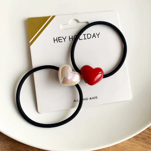 Wysokie elastyczne serce perła okrągły kształt opaski gumowe dla kobiet opaska do włosów dla dzieci dzieci słodkie cukierki kolor Hairbands akcesoria do włosów