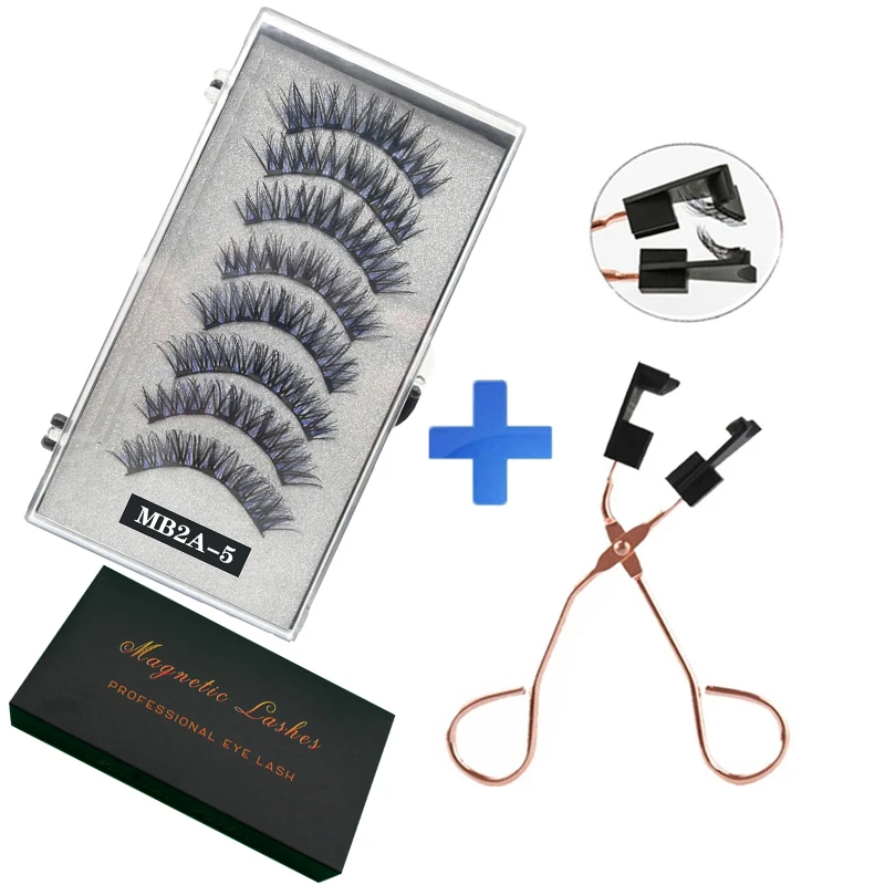 8 Pcs Natural Magnet Eyelashes Natural Thick False Eyelashes 3D Eyelashes Reusable Makeup Eyelash Tool Free Shipping