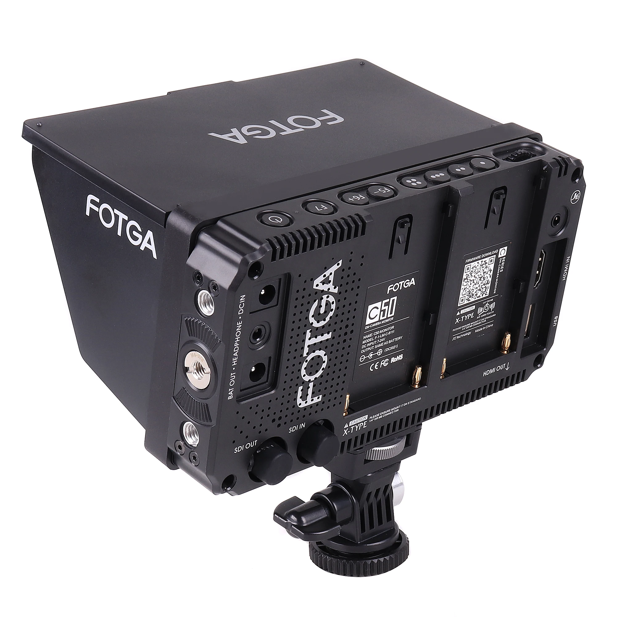 Fotga C50 3G SDI 3D-LUT 카메라 모니터, 2000nit HD IPS 터치스크린 카메라 필드 모니터, 5 인치