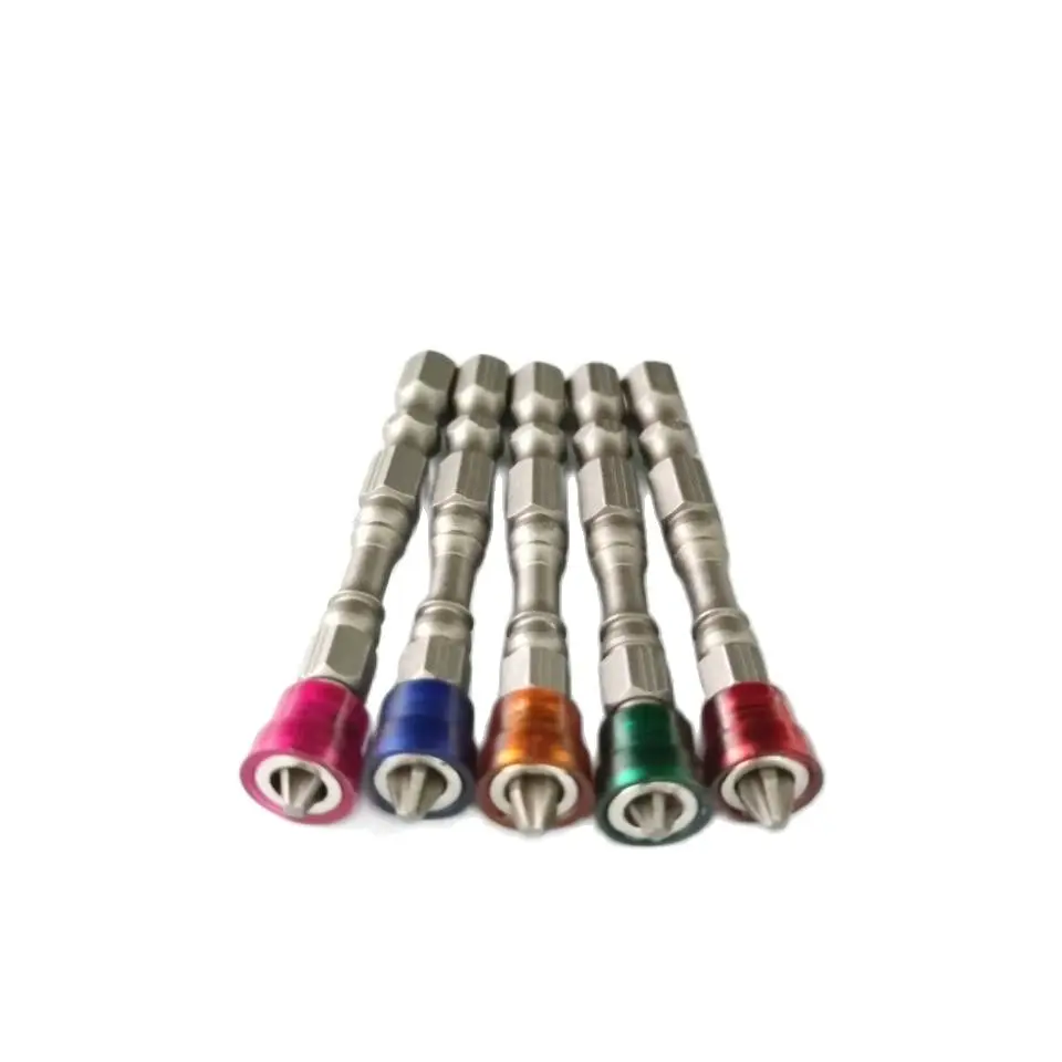 5Pcs S2 Alloy PH2 Phillips Single Head Magnetic Screwdriver Bits Anti-Slip 1/4 Inch Hex Shank Drywall Electric Screwdriver Set