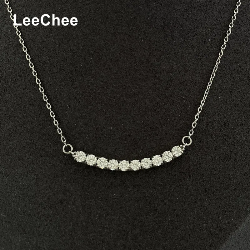 

Moissanite Necklace 0.1CT 3MM 10 Pieces Lab Diamond Fine Jewlery for Women Engagement Gift Real 925 Sterling Silver Test Passed