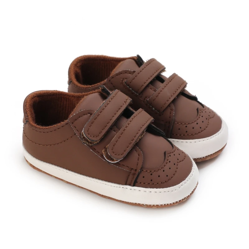 Sepatu Buaian Kulit PU Sol Lembut Solid Musim Gugur untuk Bayi Baru Lahir Sepatu Anak Laki-laki Perempuan Sepatu Antiselip 0-18M First Walker