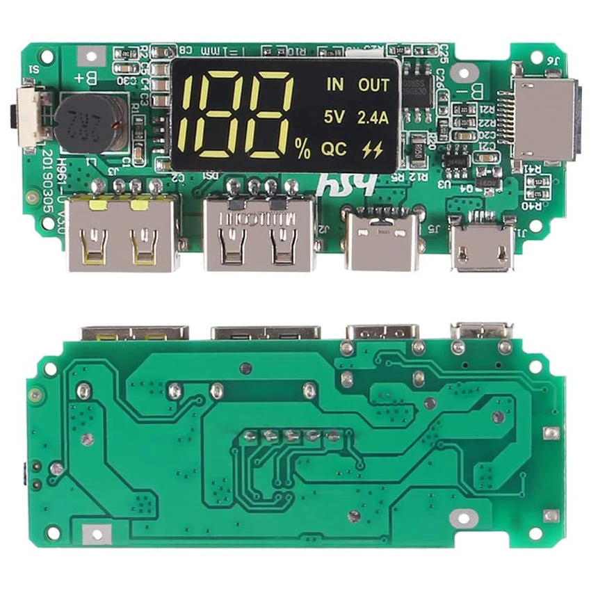 18650 Battery Charger Protection Module Dual USB 5V 2.4A with BMS Protection DIY Mobile Charging Accessories Digital LCD Display