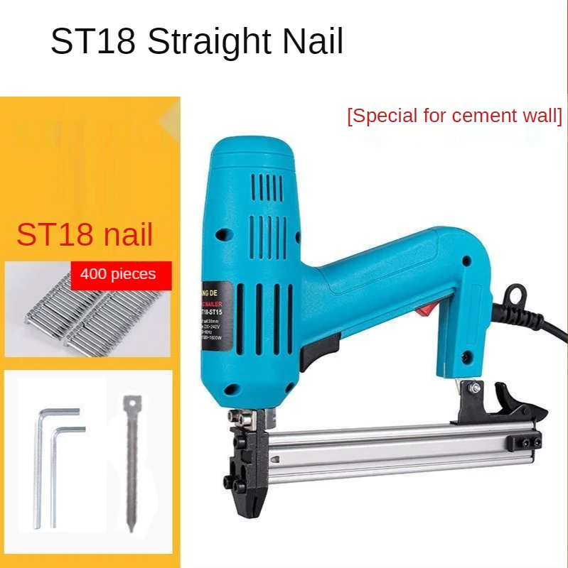 

Electric Nail Gun St18 Dual-Purpose Code Nail Gun Pneumatic Electric Nailer Woodworking Tools