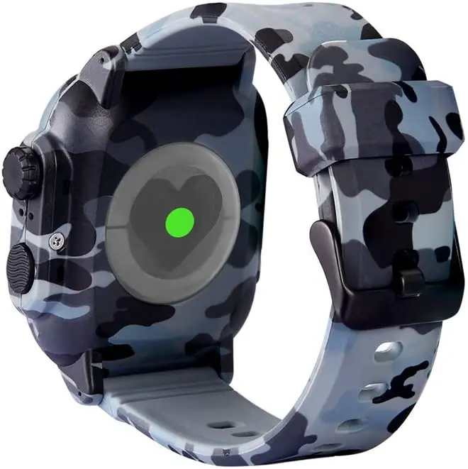 Waterproof Case+Strap For Apple watch 6 5 4 SE 44mm Sports Silicone Strap IP68 Anti-drop Protective Case for iwatch 3 2 1 42mm