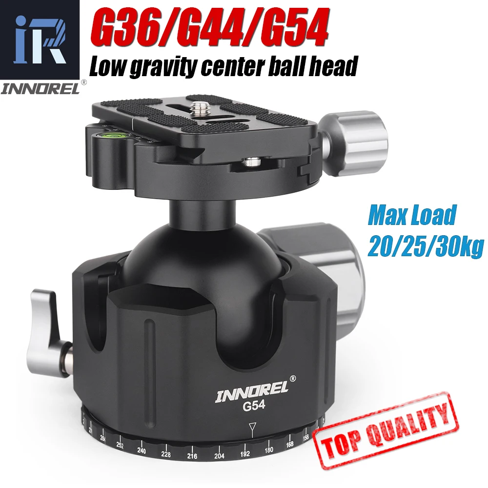 INNOREL G54/G44/G36 Professional Tripod Head Low Center Gravity Ball Head Ballhead Panoramic Arca Swiss QR Plate for DSLR Camera