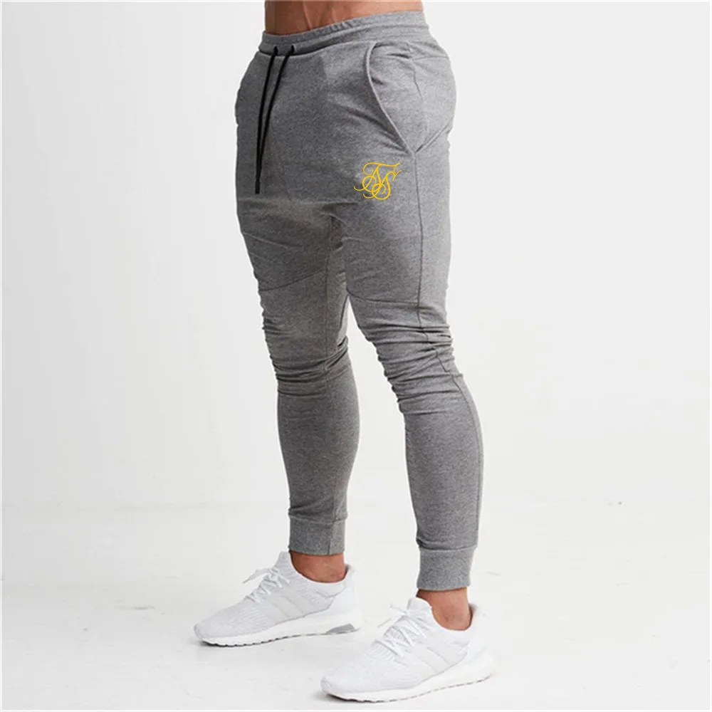 Spring Autumn Gyms Men Joggers Sweatpants Sik Silk Men\'s Joggers Trousers Sporting Clothing The High Quality Bodybuilding Pants