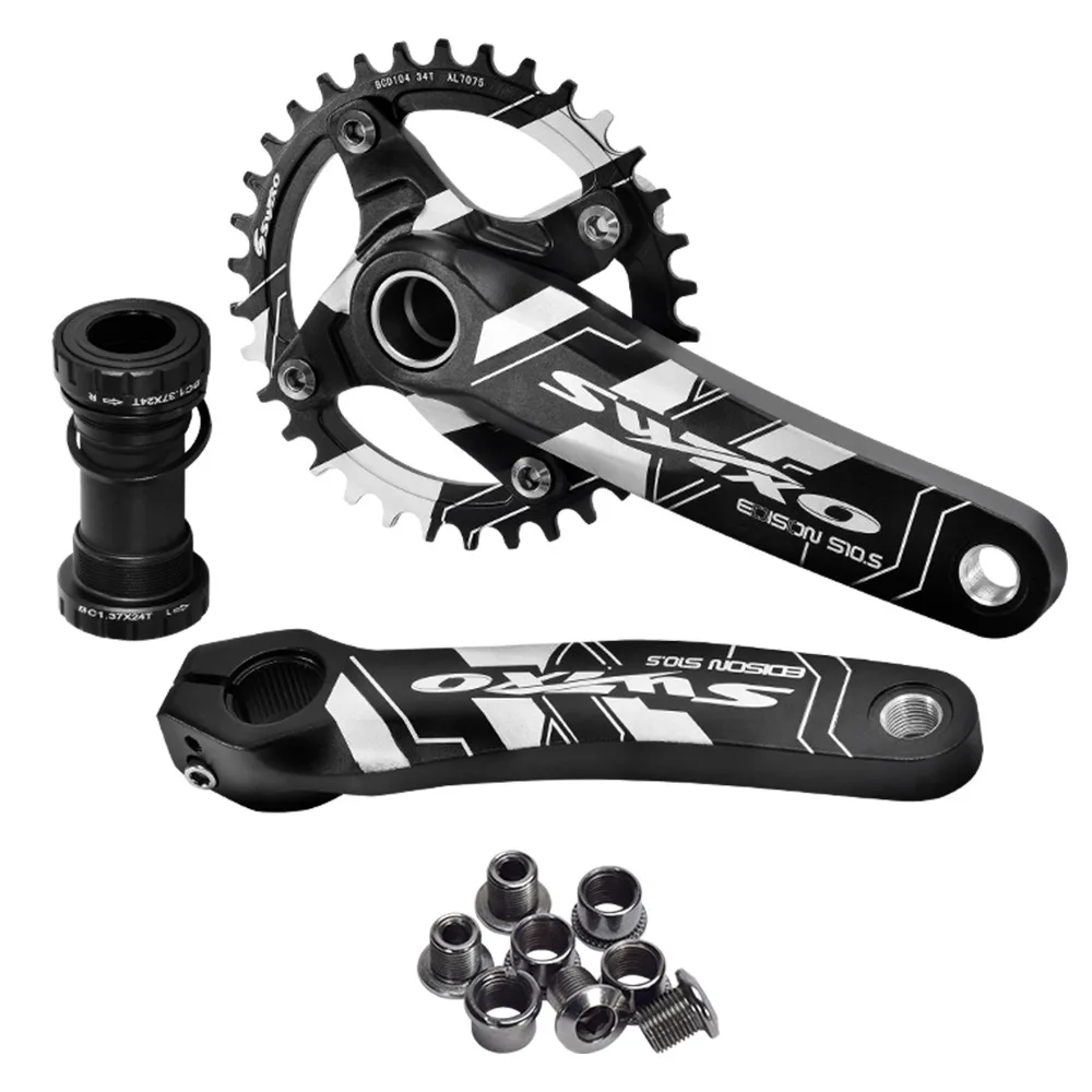 

Bicyle Crankset 170mm 104BCD MTB Bike Crank Narrow Wide Chainring 32/34/36/38T With Bottom Bracket Bicycle Crank Sprocket Parts