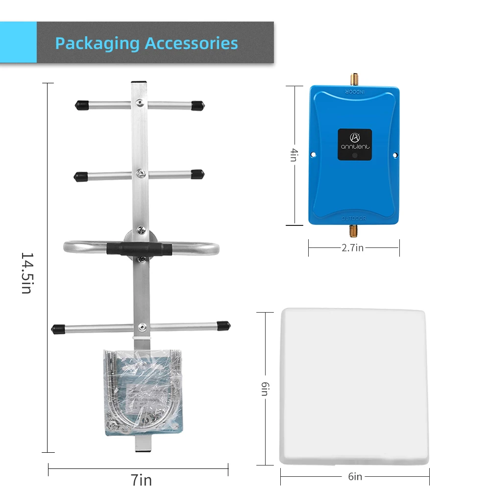 Amplificador de señal de teléfono móvil 3G, 4G LTE, banda de 700MHz, 13, 70dB, Kit de repetidor celular para oficina en casa, Panel y Antena Yagi