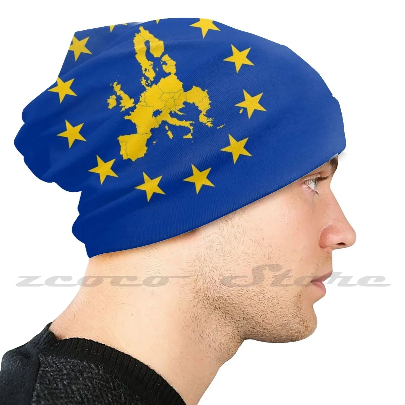 Eu Stars With Map Of Members-Europa Union Adult Kids Knit Hat Hedging Cap Outdoor Sports Breathable Eu Europe European Union