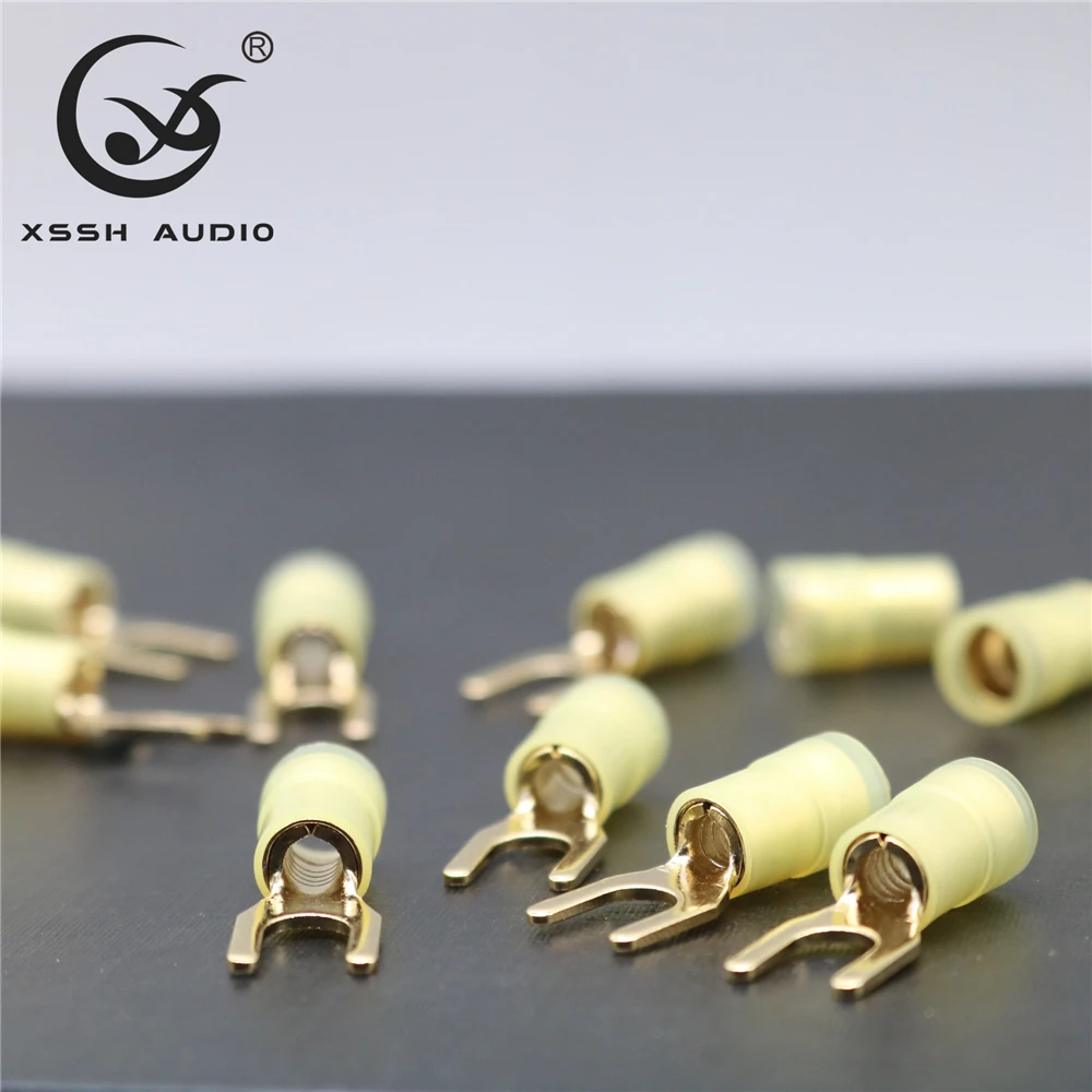 10 teile/beutel XSSH Audio Buchse HIFI Zubehör-196 Grad Einfrieren Ttreatment OFC Kupfer Lautsprecher Phono Kabel Boden Draht Stecker – Detail 4