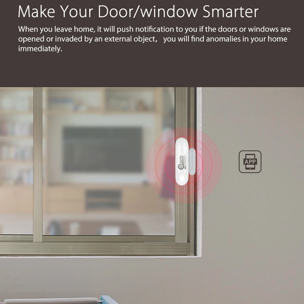 1/2/3/4pcs/lots NEO COOLCAM WiFi Smart Door Sensor  Window Sensor App Notification Alerts Home Security Door/Window Detector