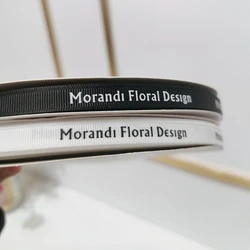Custom Printed Logo Gift Cake Flower Packaging Grosgrain Ribbon Wedding Decorate