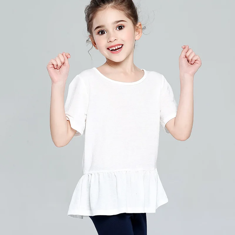 Summer Children's Wear Cotton Anti-mosquito Smoke Plait of The Girls Round Collar Short Sleeve T-shirt Coat Render Unlinedt