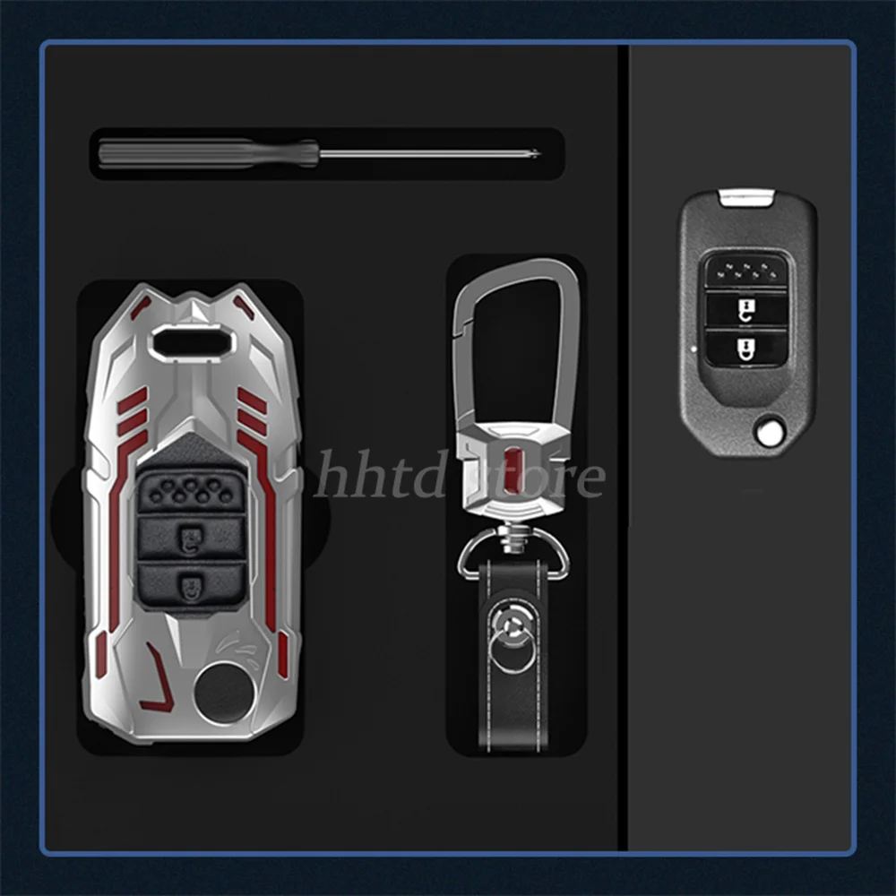 

Zinc Alloy Remote Start Car Key Case Cover Fob Shell Protector Holder Auto Accessories Keychain For Honda Accord Civic CRV BRV