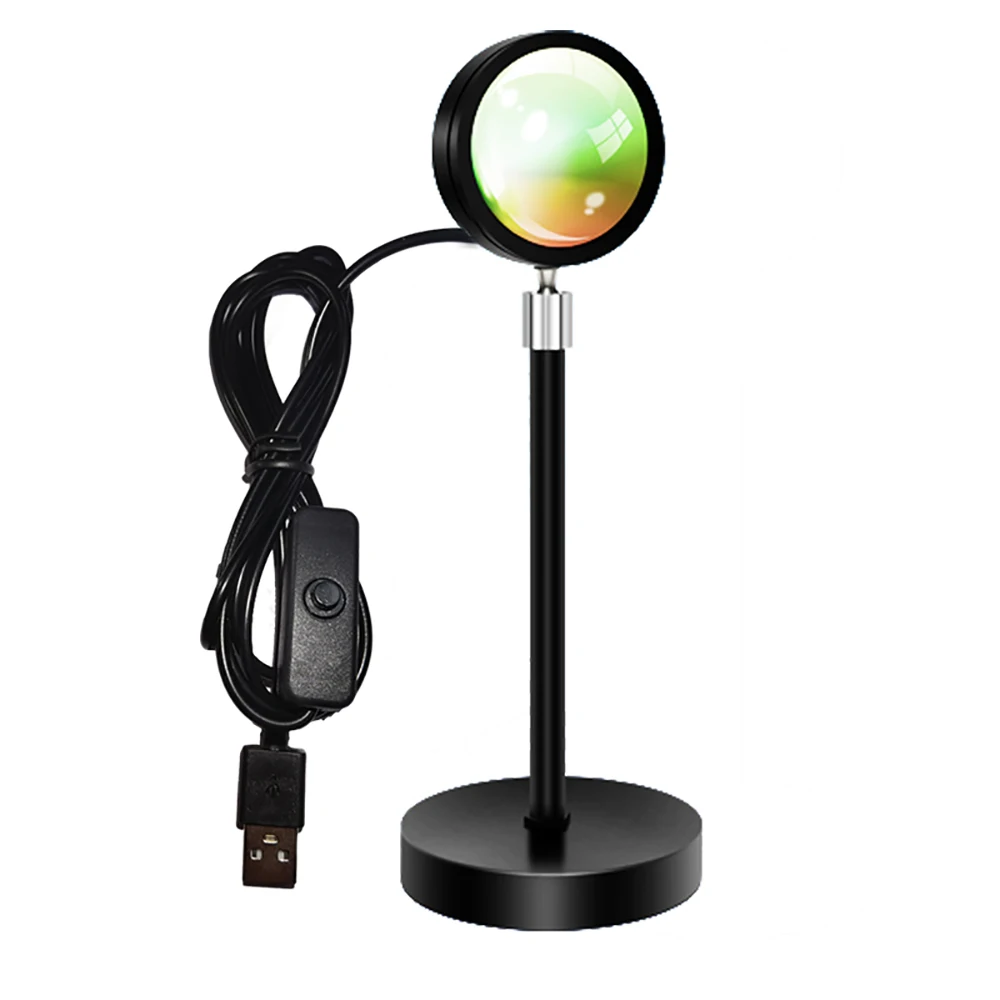 Portable LED RGB Sunset Projector Lamp with Bluetooth App Remote Control USB Photography and Rhythmic Disco Lightings for Selfie