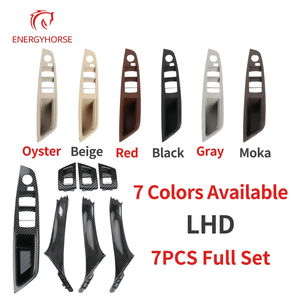 For BMW 5 Series Car Interior Inner Door Handle Panel Pull Trim Cover Window Switch Panel Handle Set For BMW F10 F11