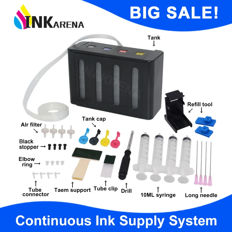 

Ciss For HP Continuous Ink System Tank for HP 123 122 301 302 304 121 21 22 140 141 650 652 XL Deskjet 2130 Cartridge