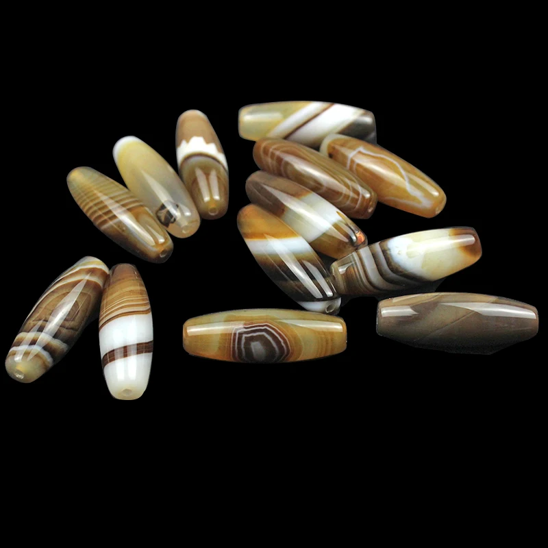 10*30mm Natural Brown Agates Oval Shape Beads Stones streak Rice Shape Handmade Bracelet Beads Accessory For Jewelry Making