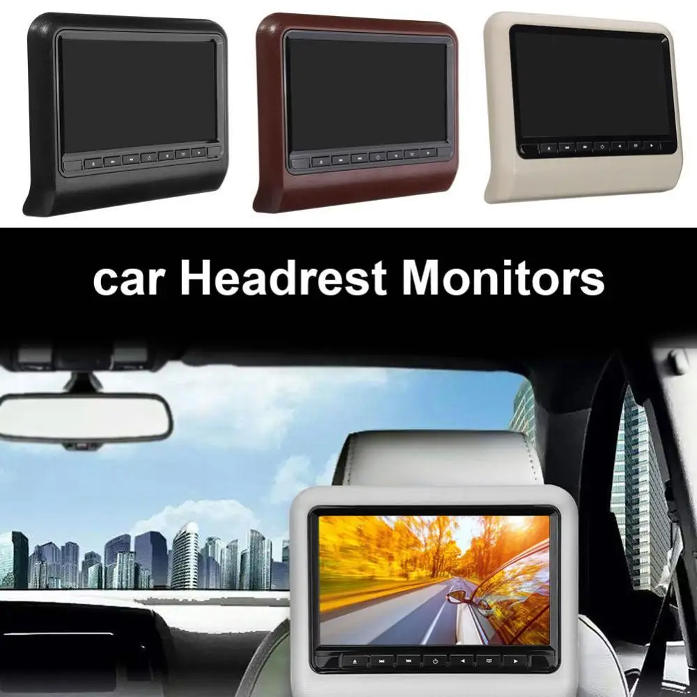 

9 Inch Car Seat Back Headrest LCD Display mp3/mp4 Multimedias Player Gaming FM transmitter Remote Control DVD Player Monitor