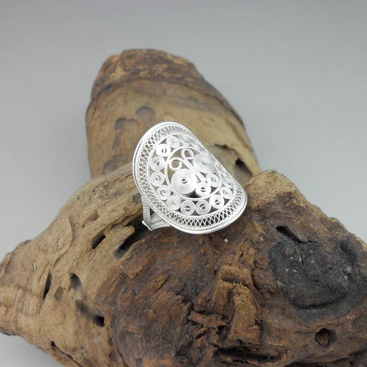 

National standard 999 sterling silver handmade jewelry original design silver sterling ring