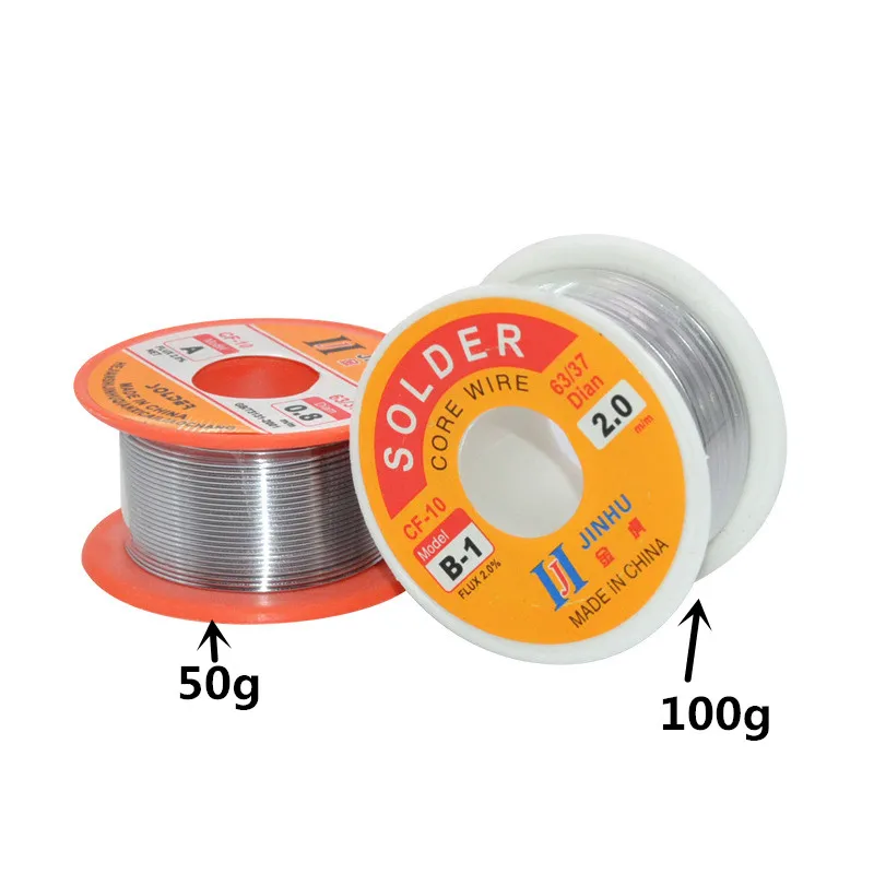 NEW 50g/100g 0.6/0.8/1/1.2 63/37 FLUX 2.0% 45FT Tin Lead Tin Wire Melt Rosin Core Solder Soldering Wire Roll No-clean