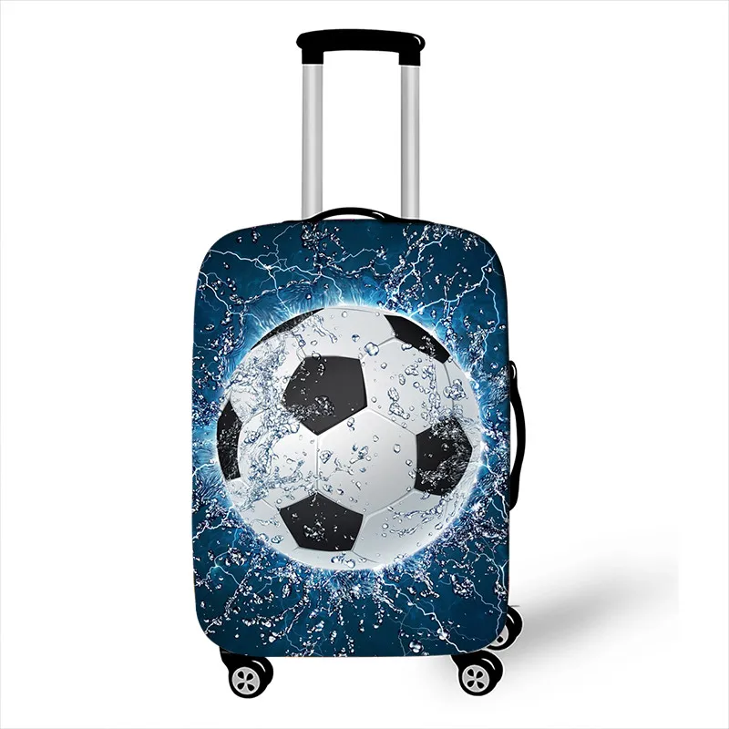 Foot Ball Print Suitcase Protective Covers Fire Trolley Luggage Protector for Man Boys Travel Accessories Elastic Bagage Cover