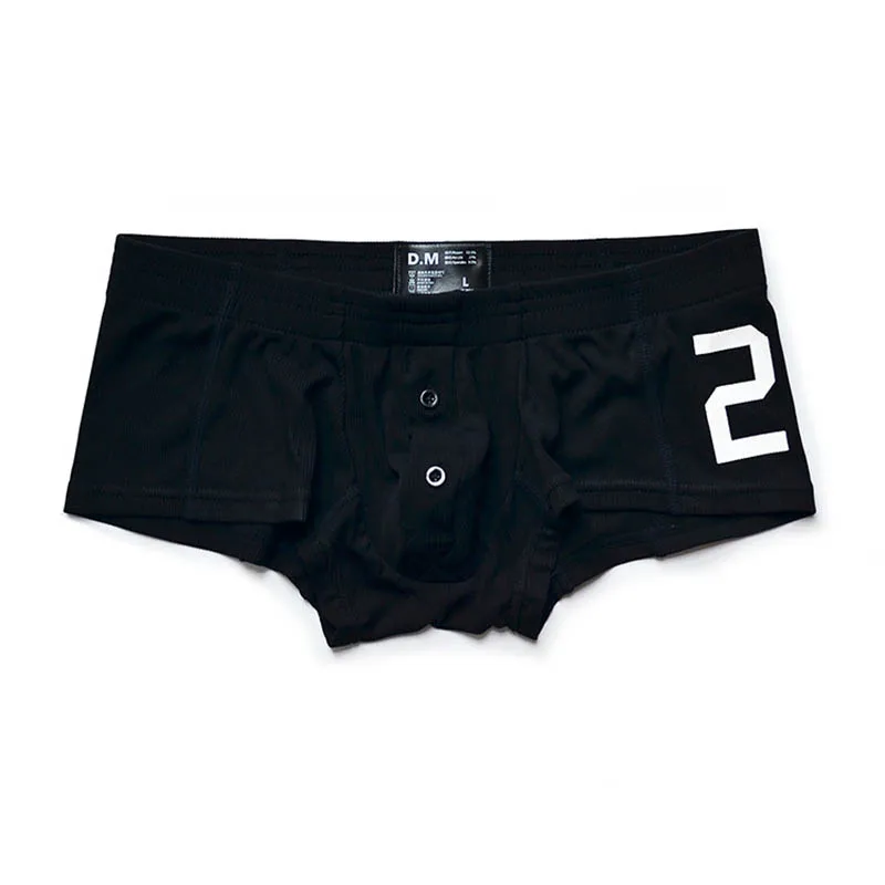 Mann Unterwäsche Shorts Solide Boxer Tasten Unterhose Männer Calzoncillos Hombre Ropa Interior Hombre Schraube Gewinde Homosexuell Boxer Homme