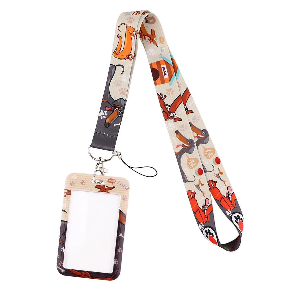 LX824 Dachshund Key Lanyard ID Card Case Badge Holder Neckband Phone Rope for Pendant USB Animal Neck Strap Cord Lariat Hot Gift