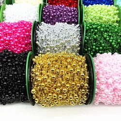 2 Yards 8+3mm Christmas Decoration Fishing Line Artificial Pearls Beads Chain Garland Flowers Wedding Party  #RoLi