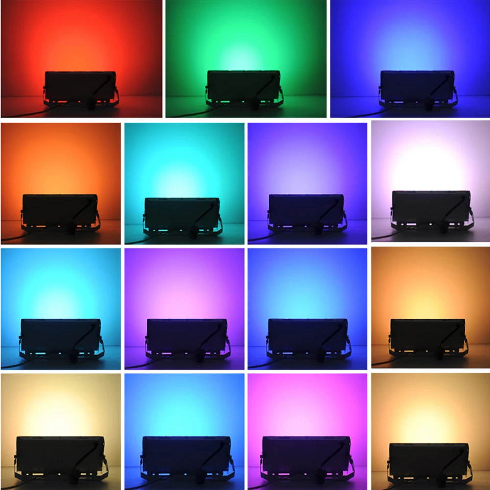 Imagem -03 - Holofote Led à Prova Dágua 50w 220v Controle Remoto Rgb Refletor Led Ip66 Iluminação Pública Multi Cores