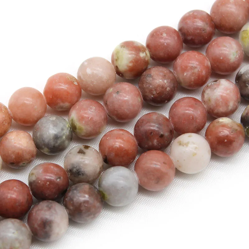 Pierre de Jades naturelle, fleur de prunier ronde, perles d'espacement amples de 4 6 8 10 12mm pour la fabrication de bijoux, breloques de Bracelet DIY, accessoires 15"