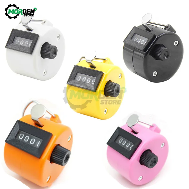 4 Digit Number Plastic Counters Hand Finger Display Manual Counting Tally Clicker Timer Mechanical Counter Soccer Golf Counter