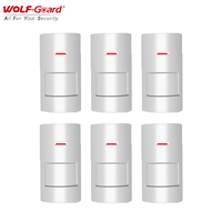 6 x Wolf-Guard Wireless Intelligent Infrared PIR Motion Sensor Detector for Home Security Alarm Burglar Anti-Theft System 433MHz