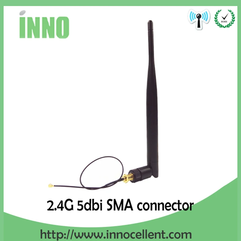 2.4 GHz Antenna wifi 5dBi SMA Male Connector PBX 2.4ghz antena wi fi 2.4G for Wifi Booster + 21cm ufl./ IPX 1.13 Pigtail Cable