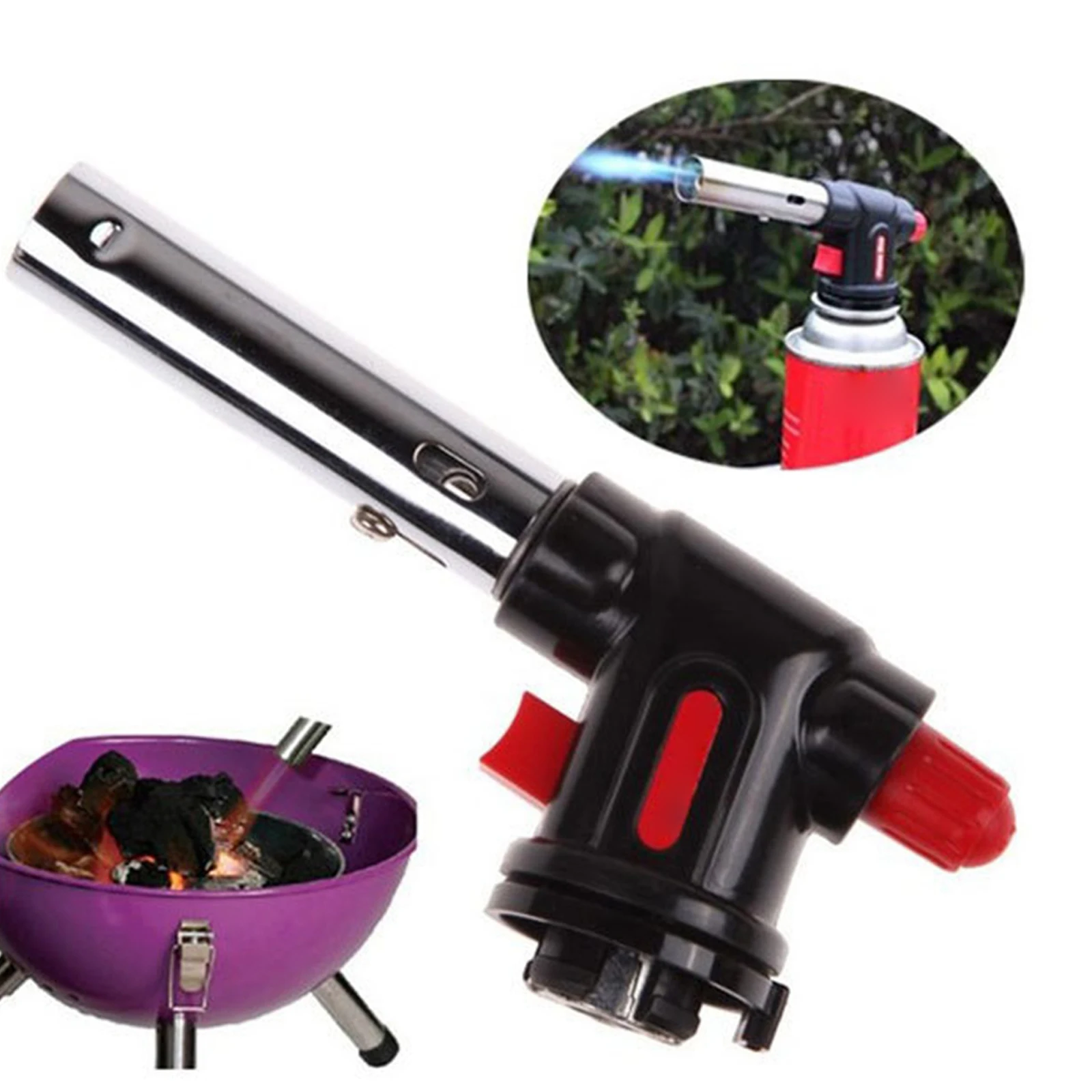 Portable Cooking Tool Flame Gun Welding Gas Torch Lighter Flamethrower for Outdoor Camping Cooking Heating BBQ Soldering Tool