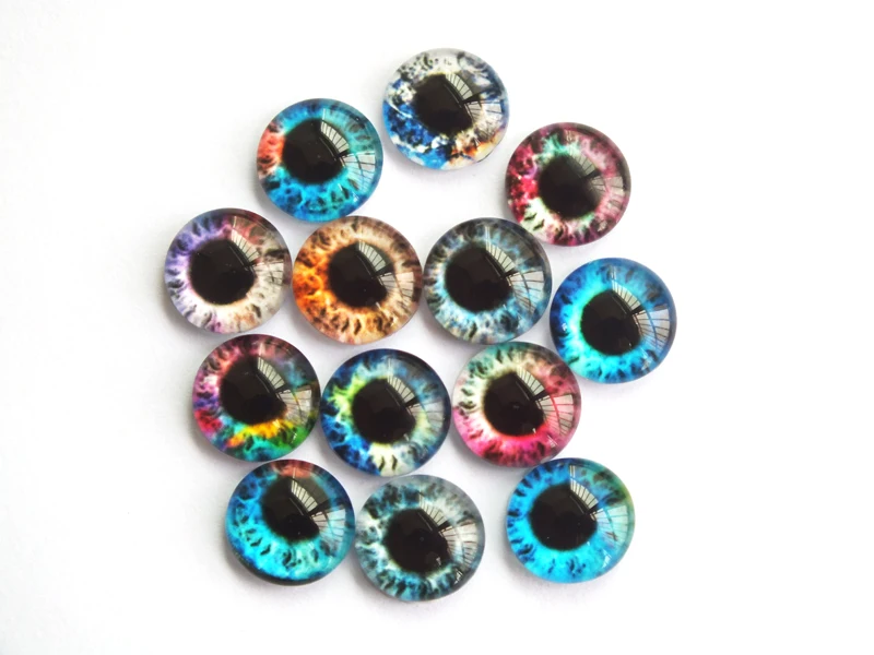 

20pcs/lot 8mm/10mm/12mm/14mm/16mm/18mm Blyth Doll Eyes Chips Thin Glass Pupil Eye DIY Accessories