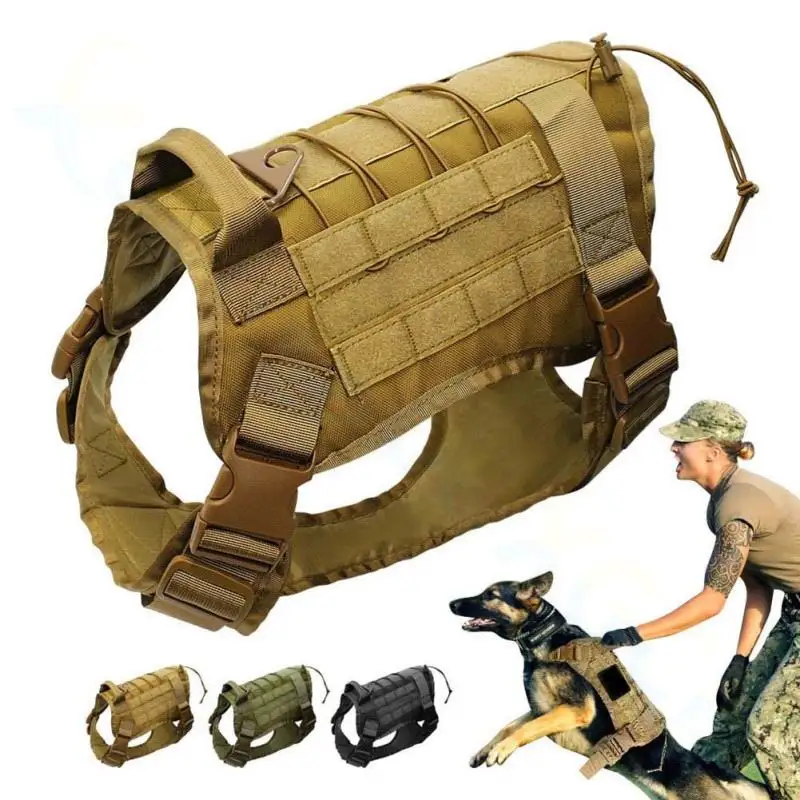 Durable Nylon Dog Harness Tactical Military Working Vest Pet Training Vest Medium Large Dogs Outdoor expansion tactical vest