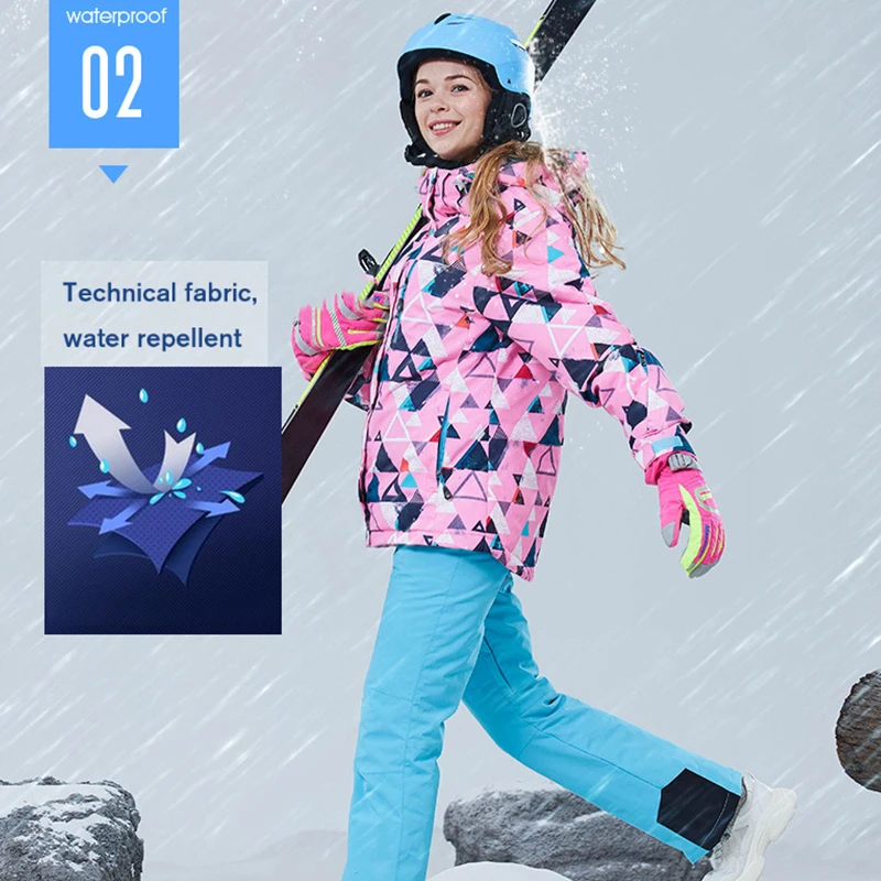 Women Ski Suit Ski Jacket and Pants for Women Thermal Winter Warm Waterproof Windproof Skiing and Snowboarding Suits Ski Coat