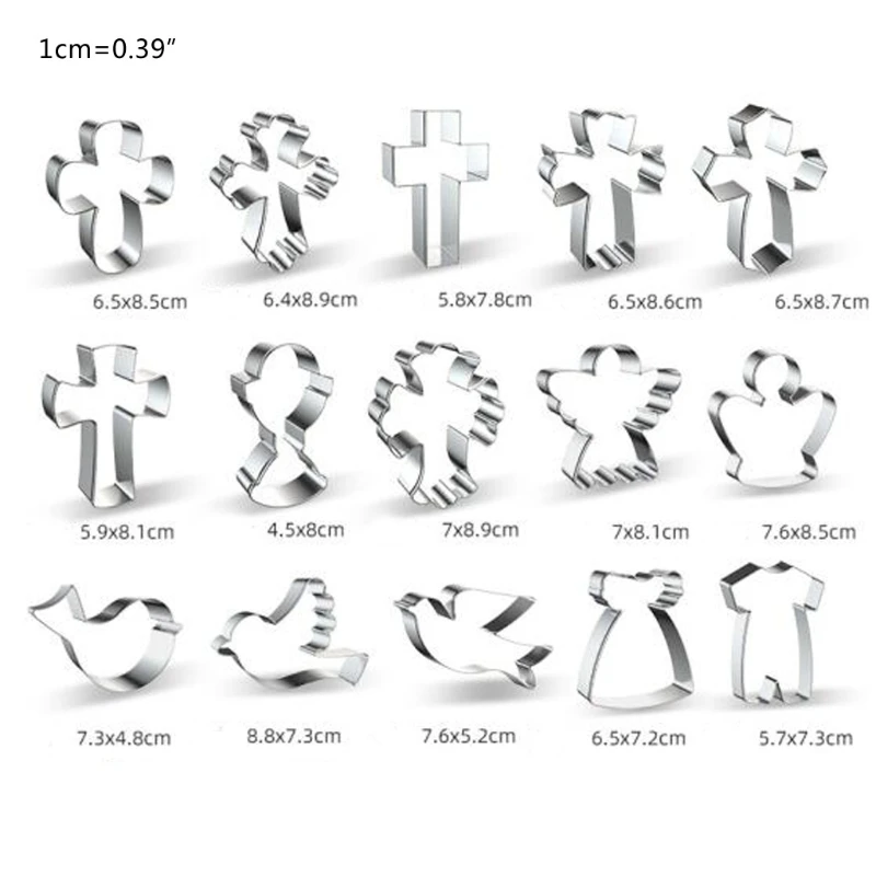 Cookie Cutters Religious Baptism Homing Stainless Steel Biscuit Molds Baking DIY Cake Frosting Cookie