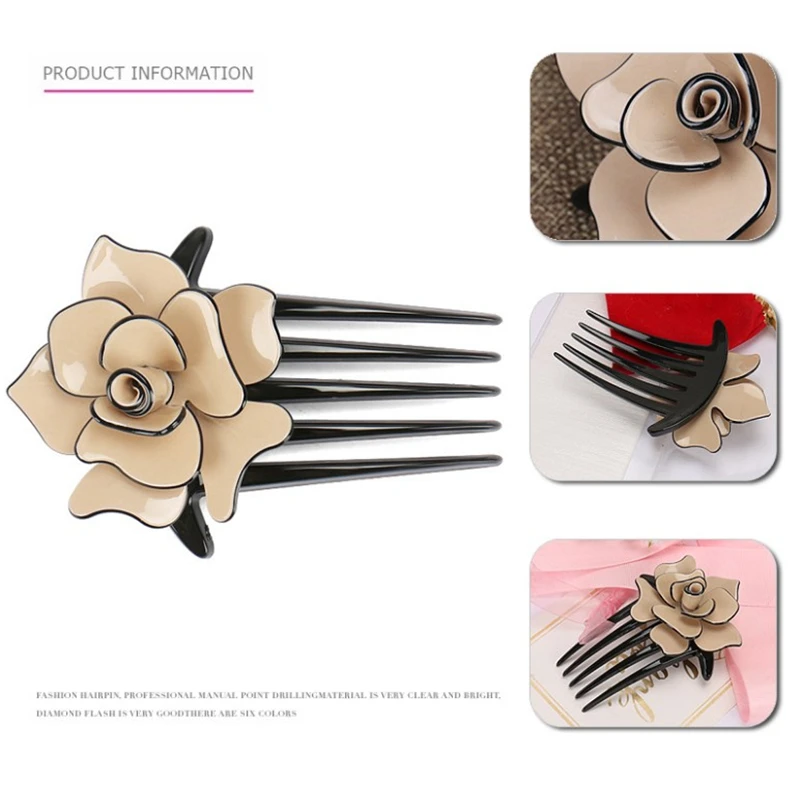 Acrylic Flower Hair Combs Hair Accessories for Bridal Flower Headpiece Women Bride Hair Ornaments Jewelry Headdress