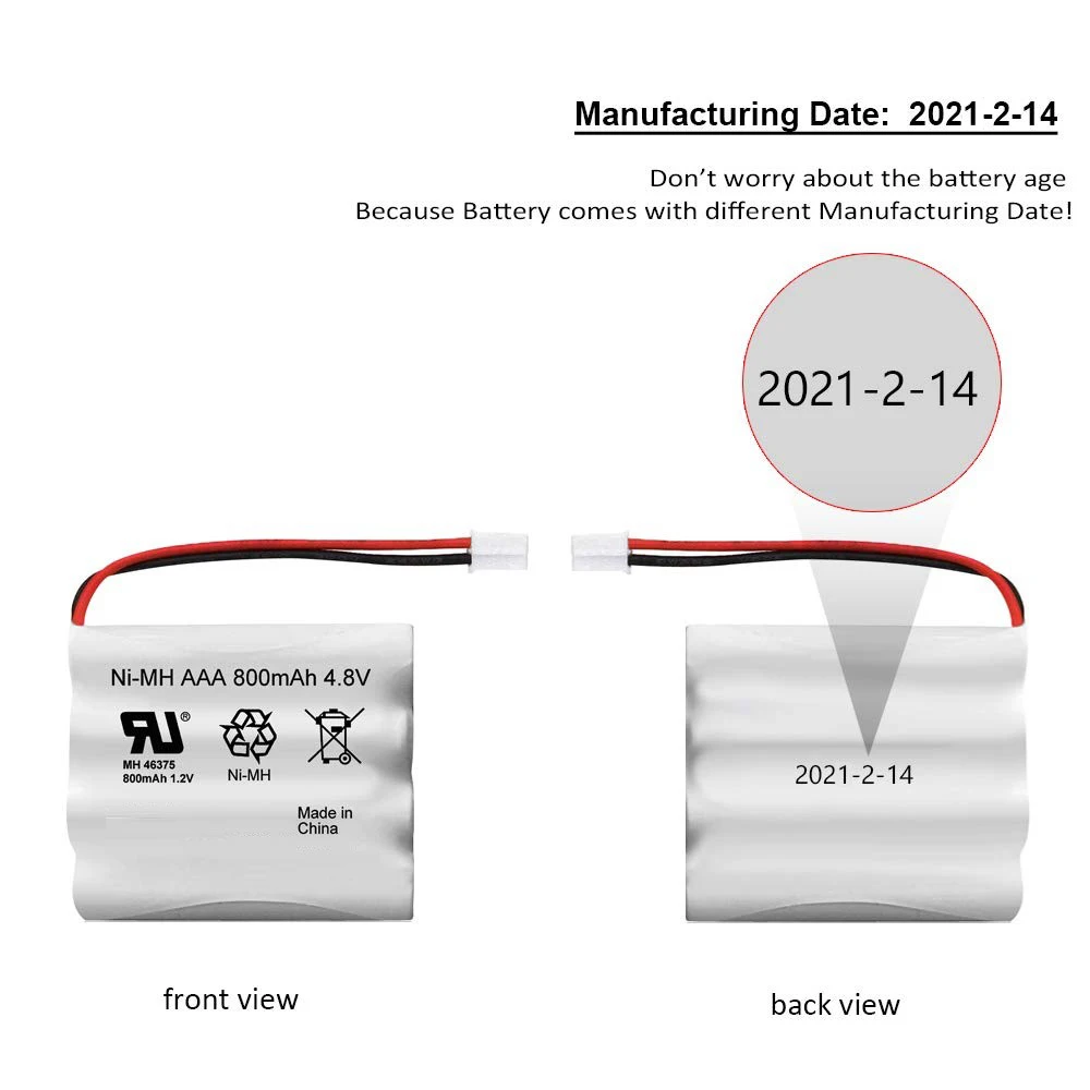 4,8 V Ni-MH zamiennik dla letniej baterii do niani elektronicznej dla niemowląt 29580-10 29270-10 29610 29620 29630 36014 AAA Ni-MH 4,8 V 800 mAh