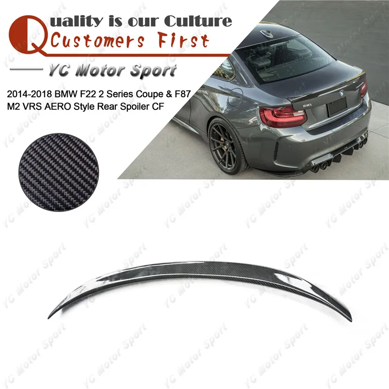 Car Accessories Carbon Fiber Rear Spoiler Fit For 2014-2018 F22 2 Series Coupe & F87 M2 VRS AERO Style Trunk Spoiler Wing