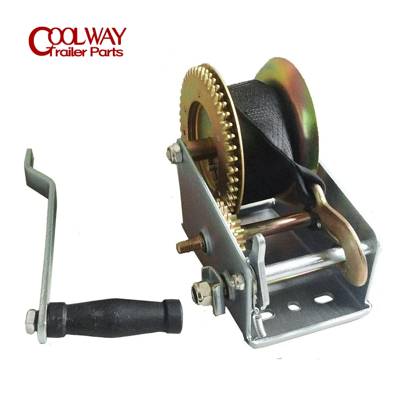 High Quality Hand Winch CAP 2500LBS / 1134KG 8M Extra Long Synthetic Strap Webbing Car Boat Trailer