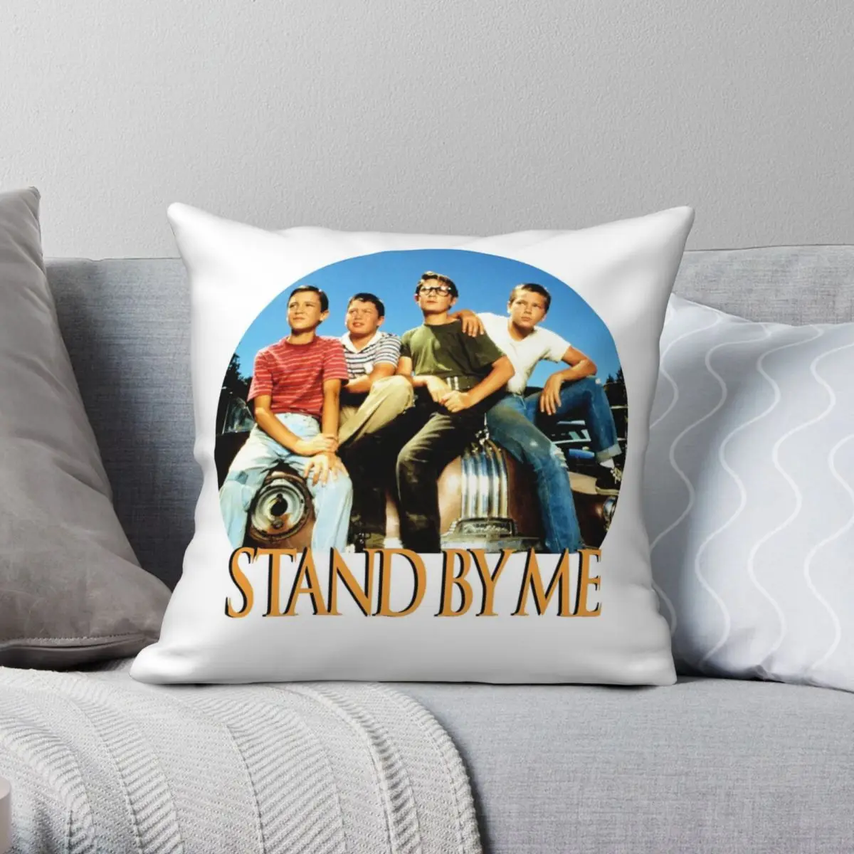 

Stand By Me Pillowcase Polyester Linen Velvet Printed Zip Decor Throw Pillow Case Home Cushion Cover 18"