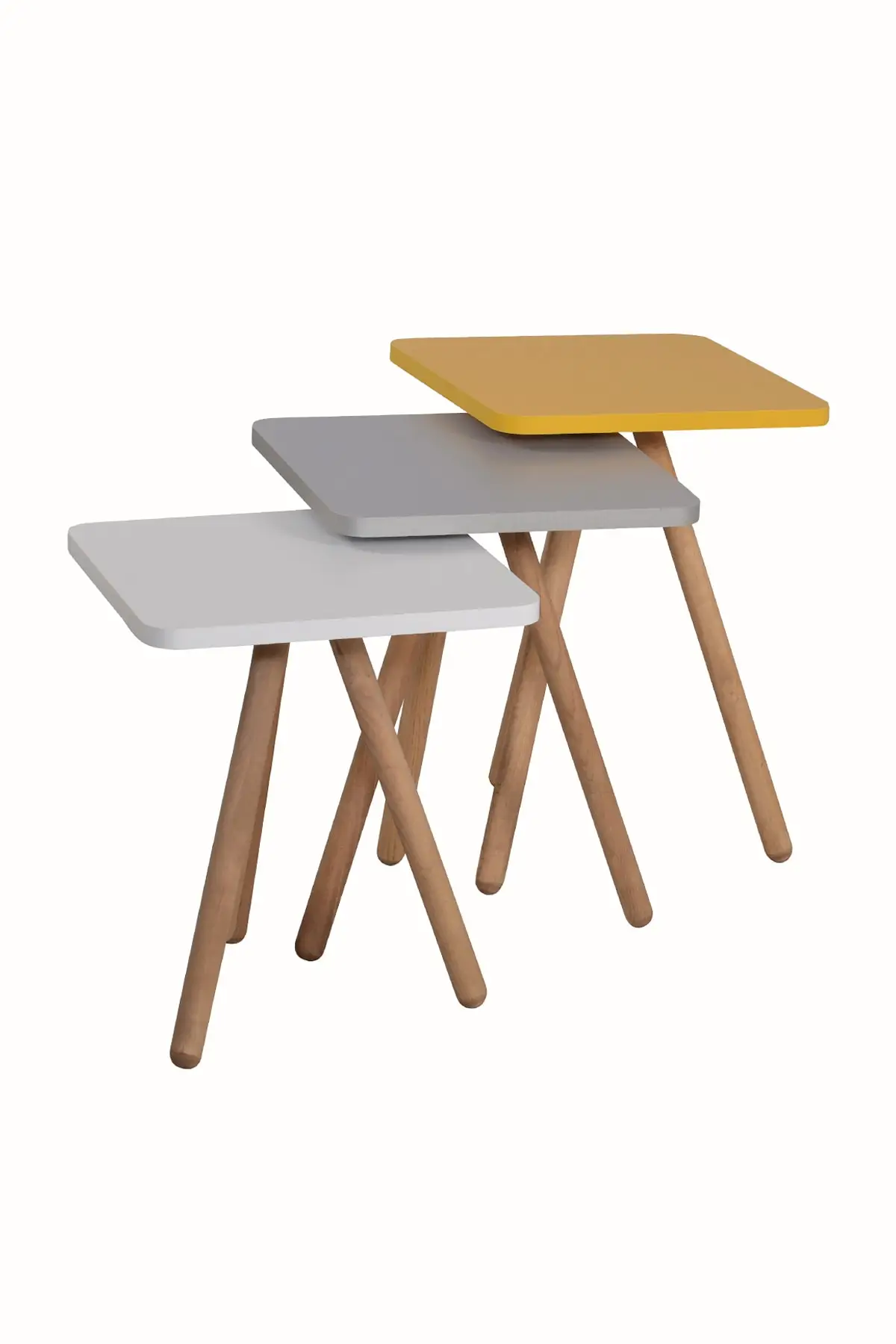 Triple Zigon Kaffee Tisch Holz Sockel Platz Design