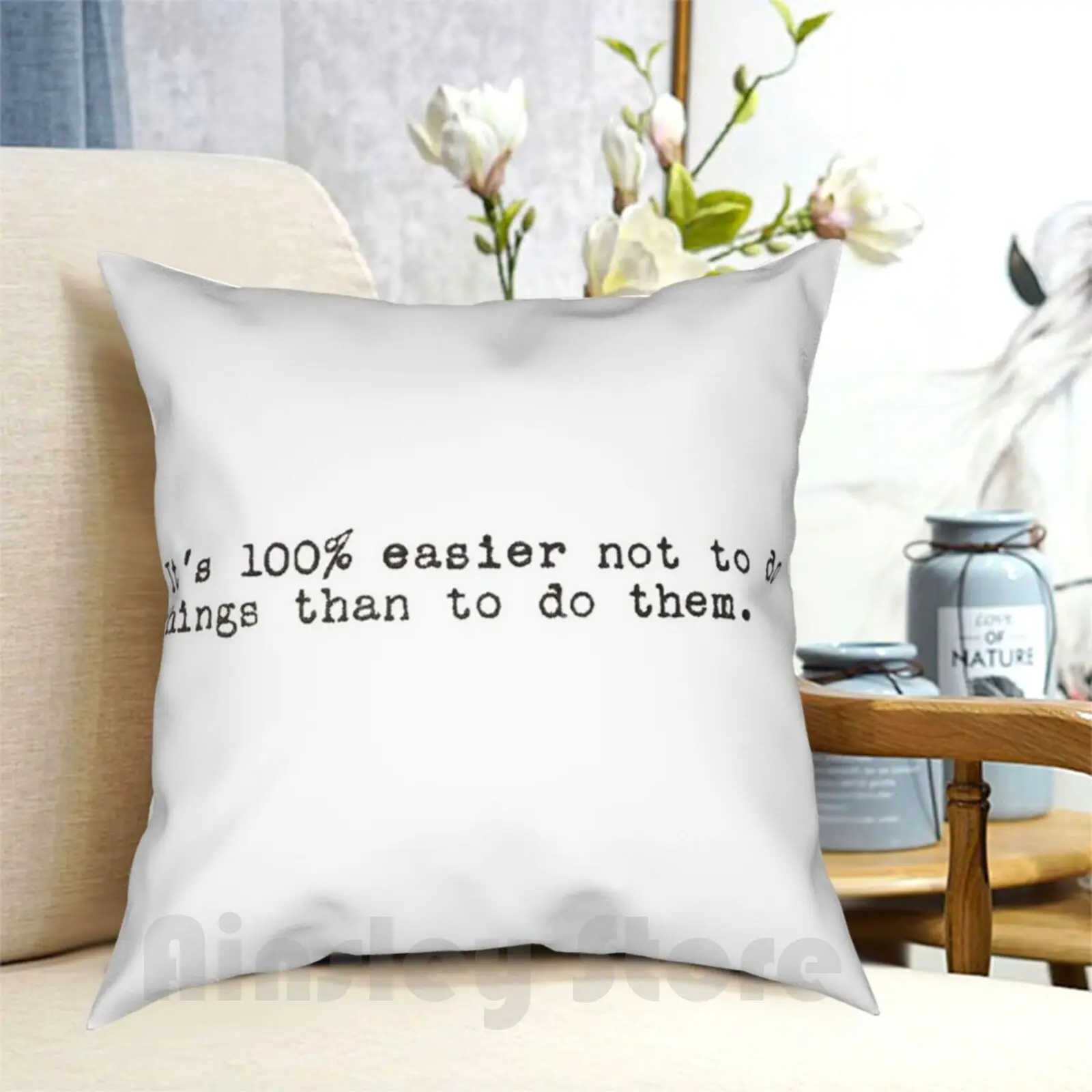 John Doing Things Quote Pillow Case Printed Home Soft Throw Pillow John Quote Doing Things Easier Comedy Humor Funny