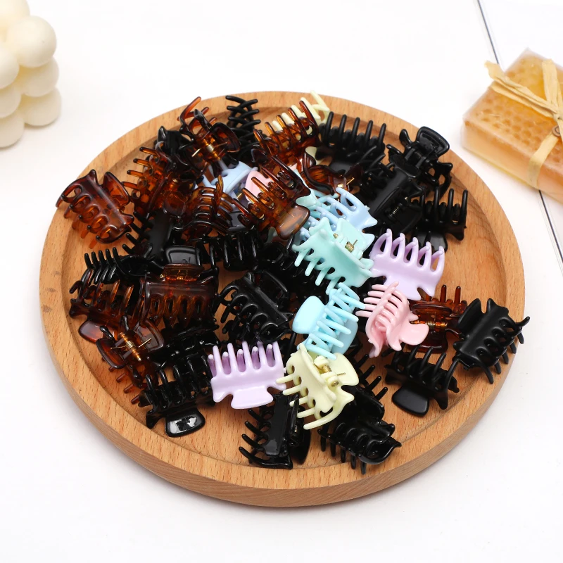 6PCS Sweet Mini Candy Acrylic Hairpin Small Catch Bangs For Women Girls Barrettes Claw Crab Hairpins Chic Hair Accessories