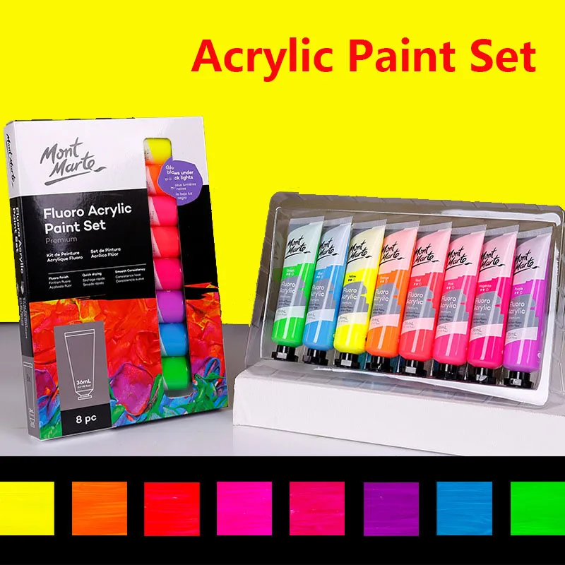 Metal Pearlescent Color Acrylic Paint Set 8Colors 18ml Hand-painted Wall Painting Creation Quick Dry Highly Shaped Acrylic Paint